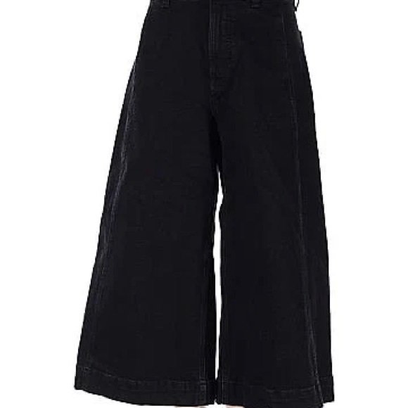 Wide-Leg Black Denim Culottes - Picture 1 of 3